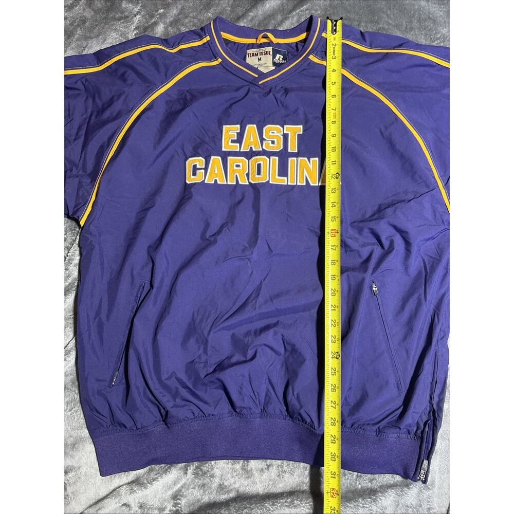 ECU East Carolina Pirates Russell Men M Team Issue Purple Windbreaker Pullover - Picture 5 of 7